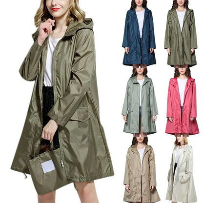 Waterproof Ladies Lightweight Zip Rain Jacket