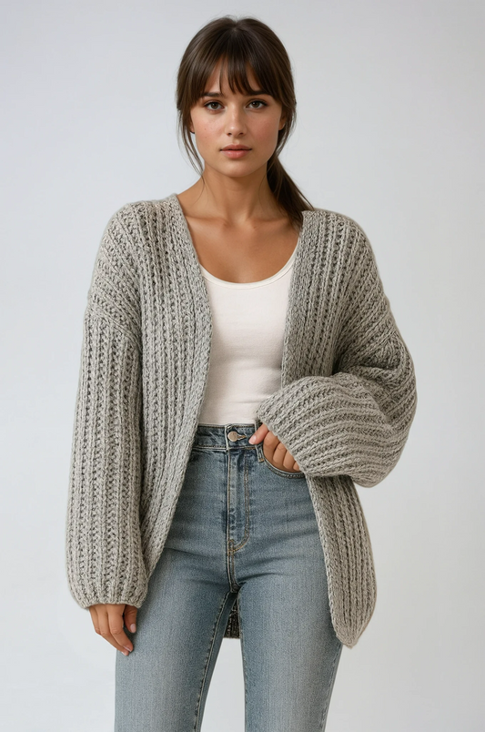 Cozy Oversized Knit Cardigan for Women - OutfitLondon