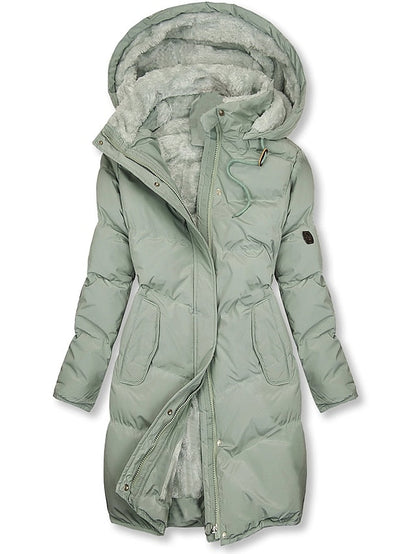 Warm Fleece Lined Parka Winter Coat for Women