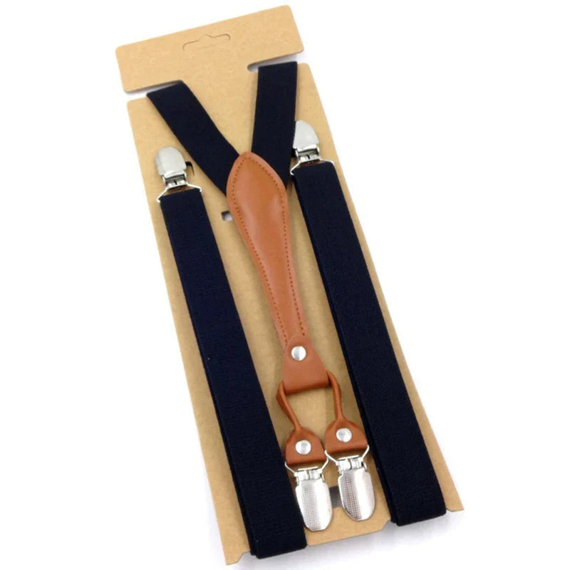 Stylish Men's Braces with Faux Leather Detail