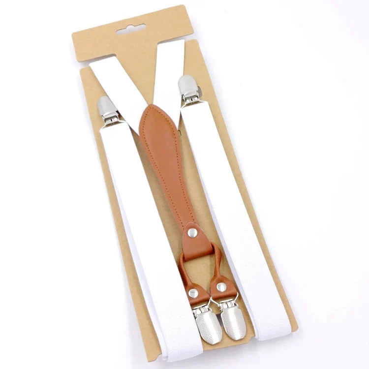 Stylish Men's Braces with Faux Leather Detail