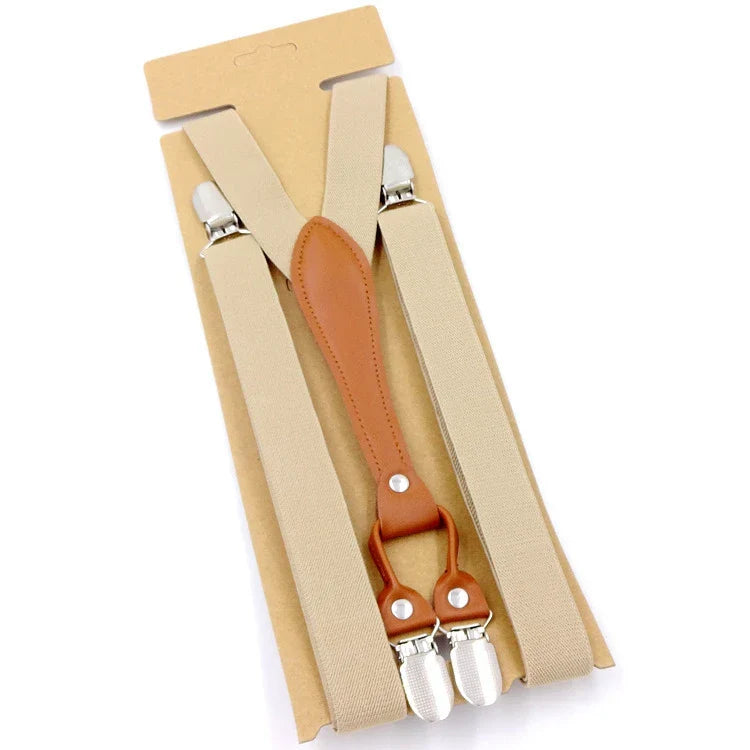 Stylish Men's Braces with Faux Leather Detail