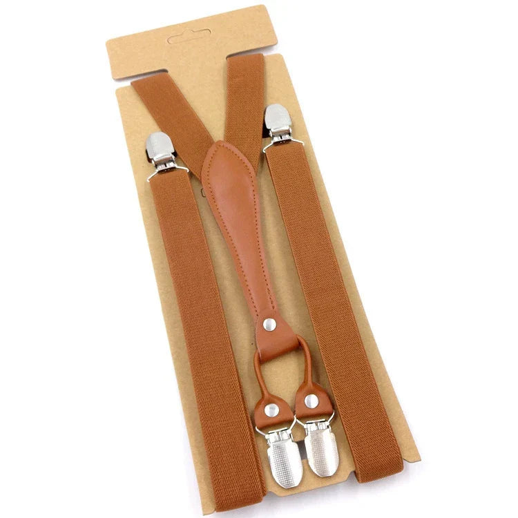 Stylish Men's Braces with Faux Leather Detail