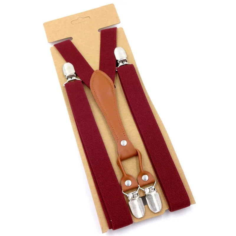 Stylish Men's Braces with Faux Leather Detail - OutfitLondon