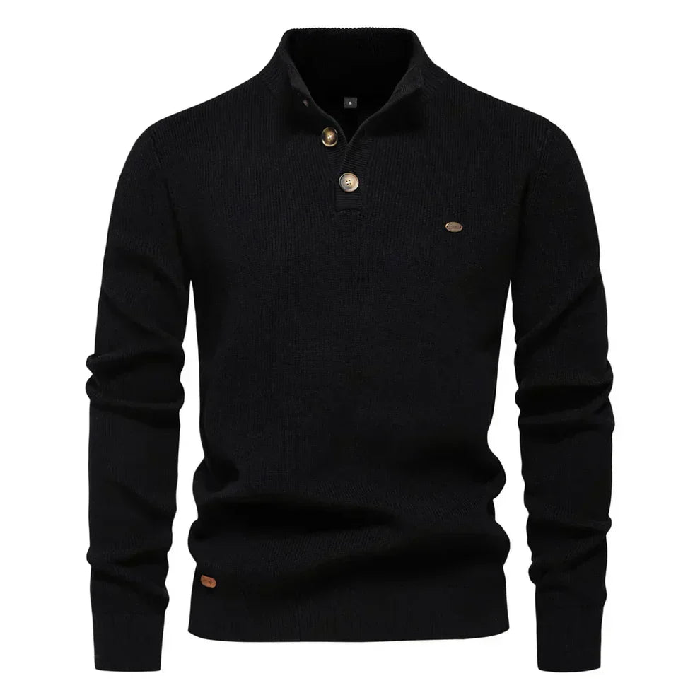 Classic Crew Neck Fitted Knit Sweater