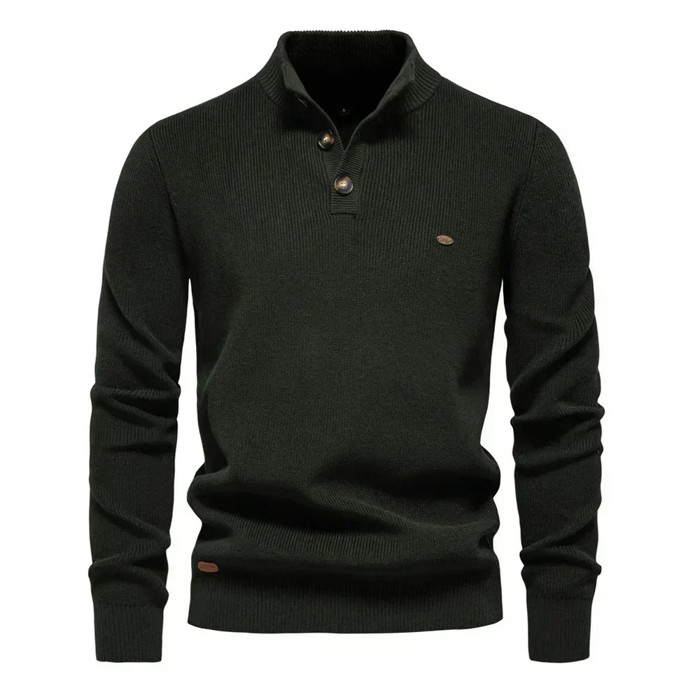 Classic Crew Neck Fitted Knit Sweater