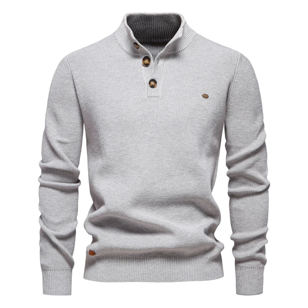 Classic Crew Neck Fitted Knit Sweater