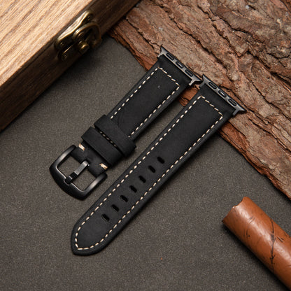 Premium Tan Leather Watch Band — Embossed Style