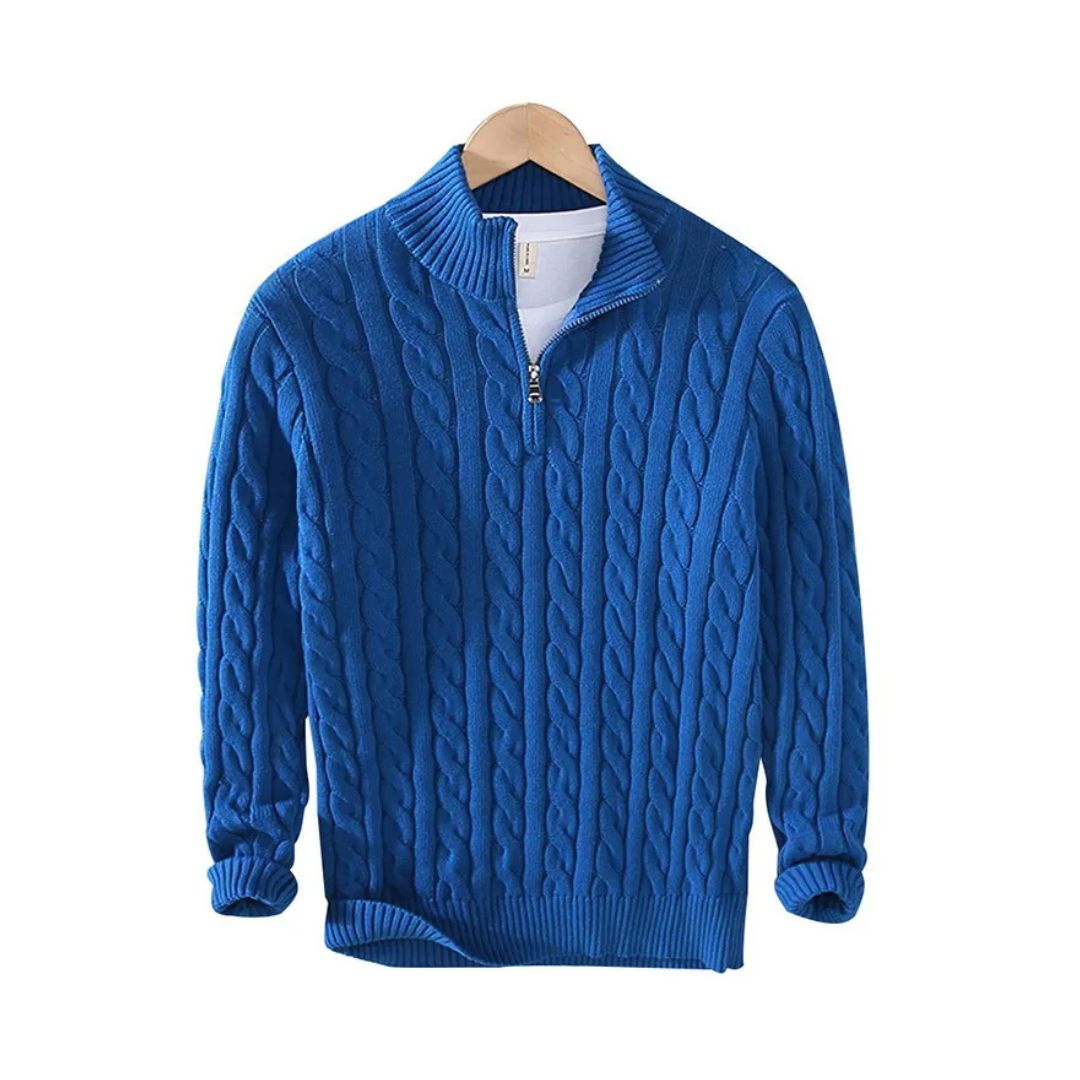 Warm Cable Knit Pullover Sweater - OutfitLondon