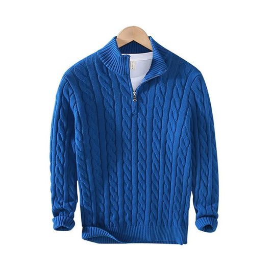 Warm Cable Knit Pullover Sweater - OutfitLondon