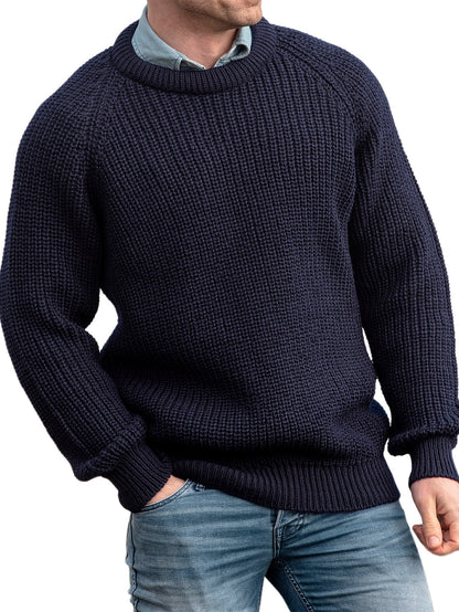 Classic Crew Neck Men's Knit Sweater - OutfitLondon