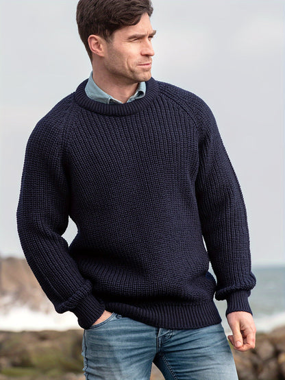 Classic Crew Neck Men's Knit Sweater