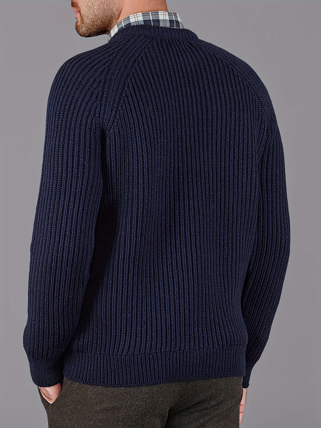 Classic Crew Neck Men's Knit Sweater