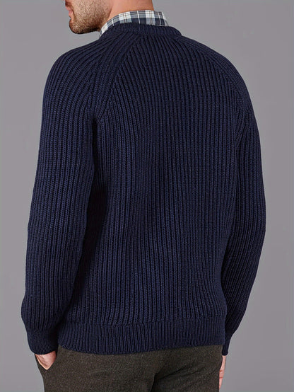 Classic Crew Neck Men's Knit Sweater