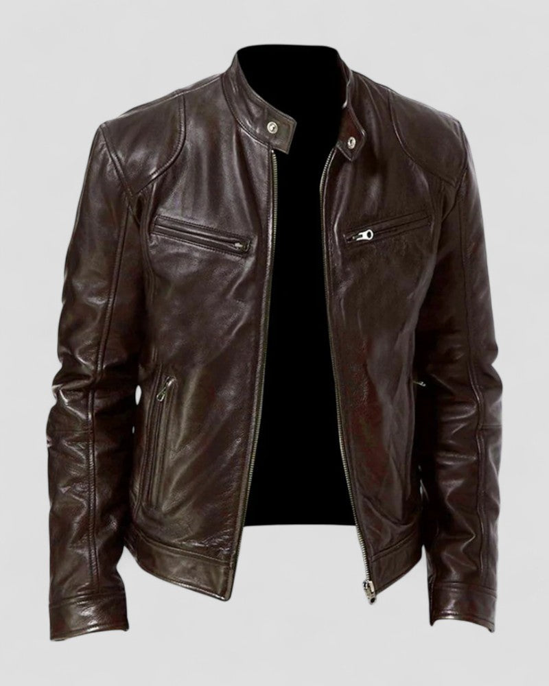 Stylish Genuine Leather Mens Jacket Slim Fit Style