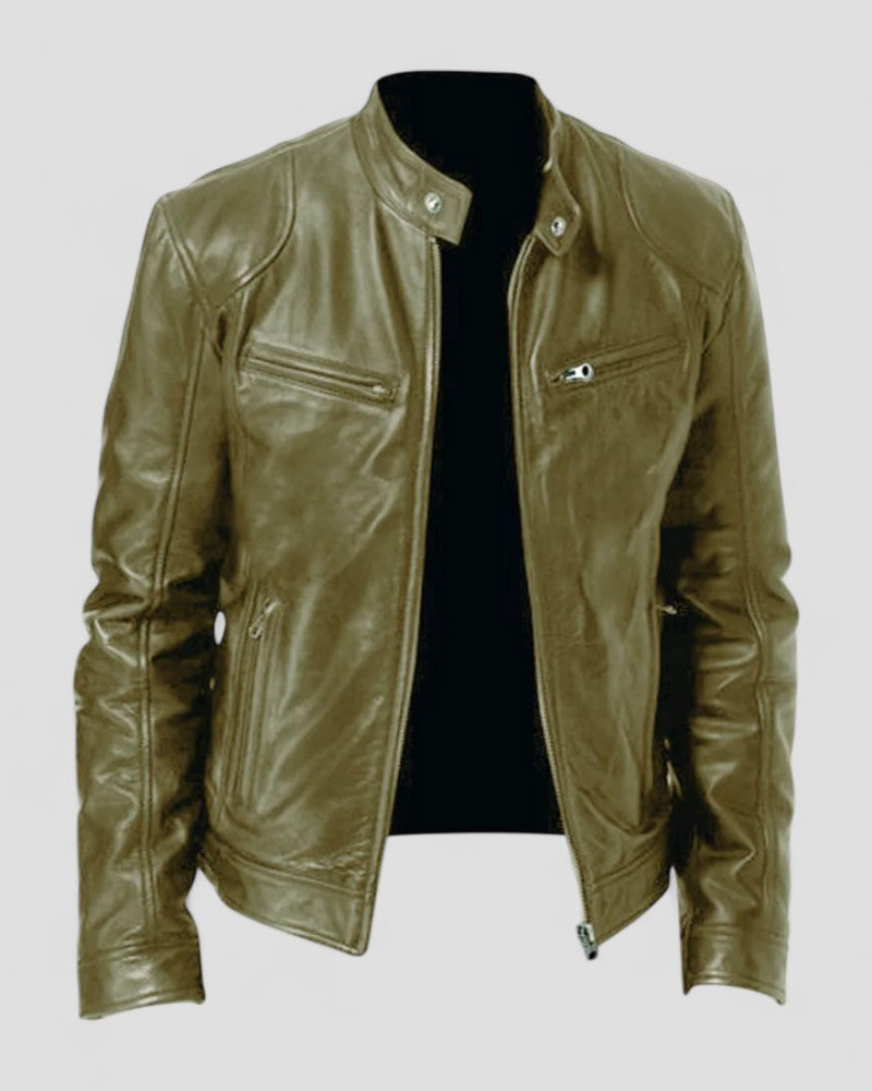 Stylish Genuine Leather Mens Jacket Slim Fit Style