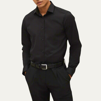 Classic Fit Mens Cotton Long Sleeve Shirt - OutfitLondon