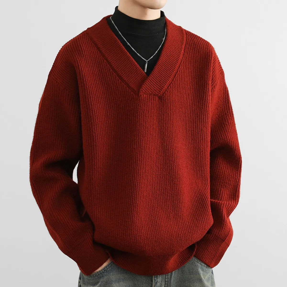 Timeless V-Neck Cable Knit Sweater