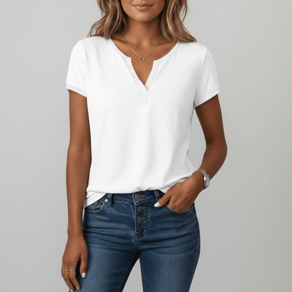 Casual Women's V Neck Summer Top - OutfitLondon