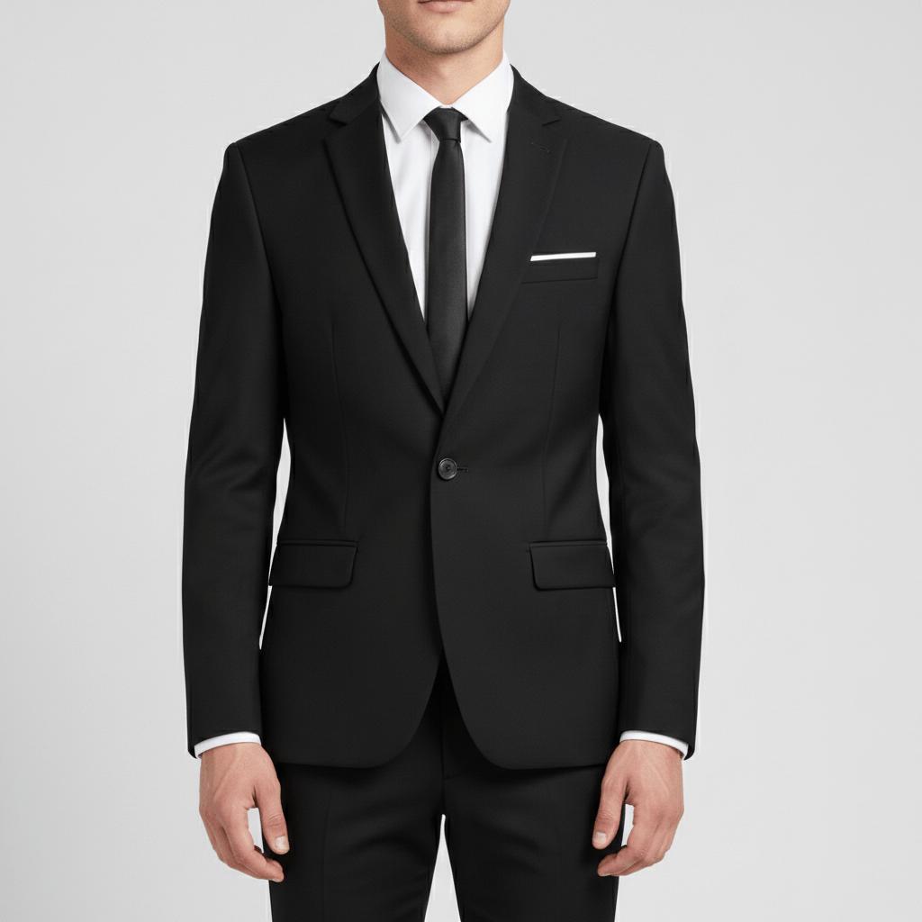 Classic One Button Jacket with Slim Fit - OutfitLondon