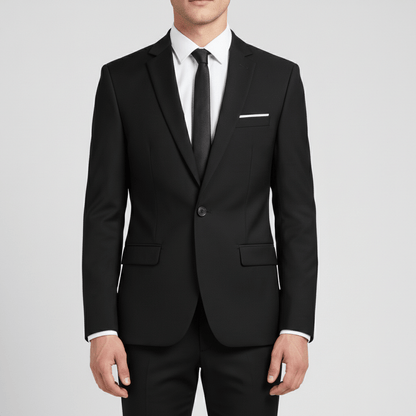 Classic One Button Jacket with Slim Fit - OutfitLondon