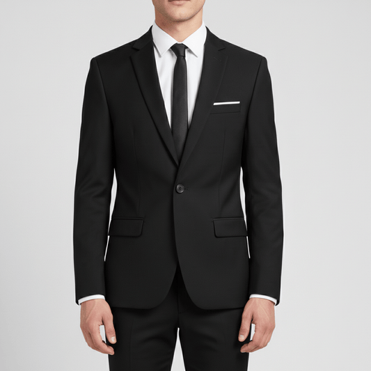 Classic One Button Jacket with Slim Fit - OutfitLondon