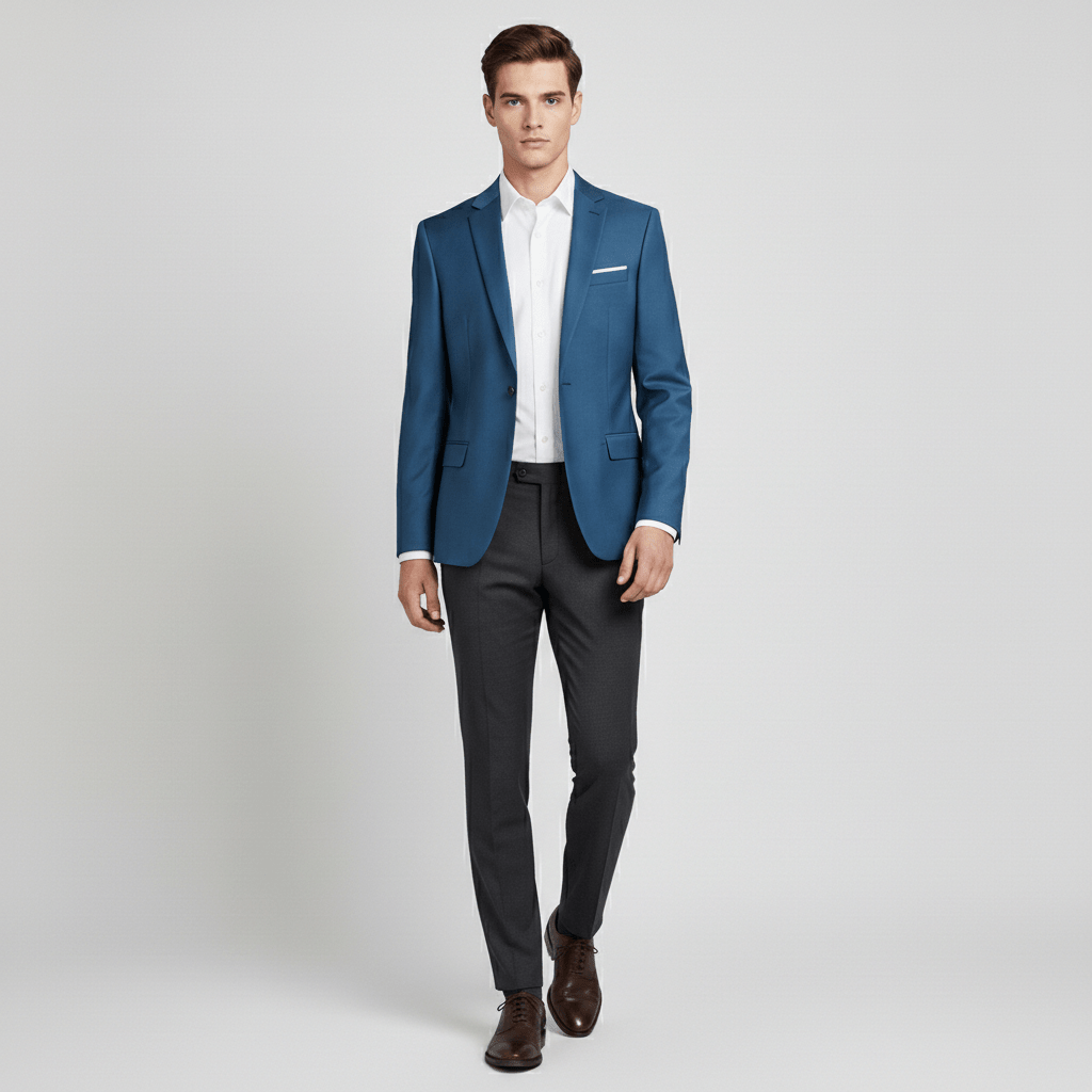Classic One Button Jacket with Slim Fit