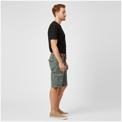 Relaxed Fit Cargo Shorts with Side Pockets and Belt