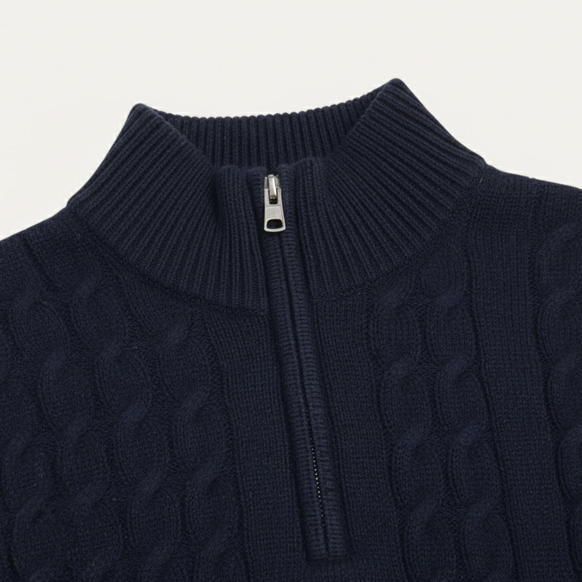 Classic Cable Knit Men's Zip Sweater