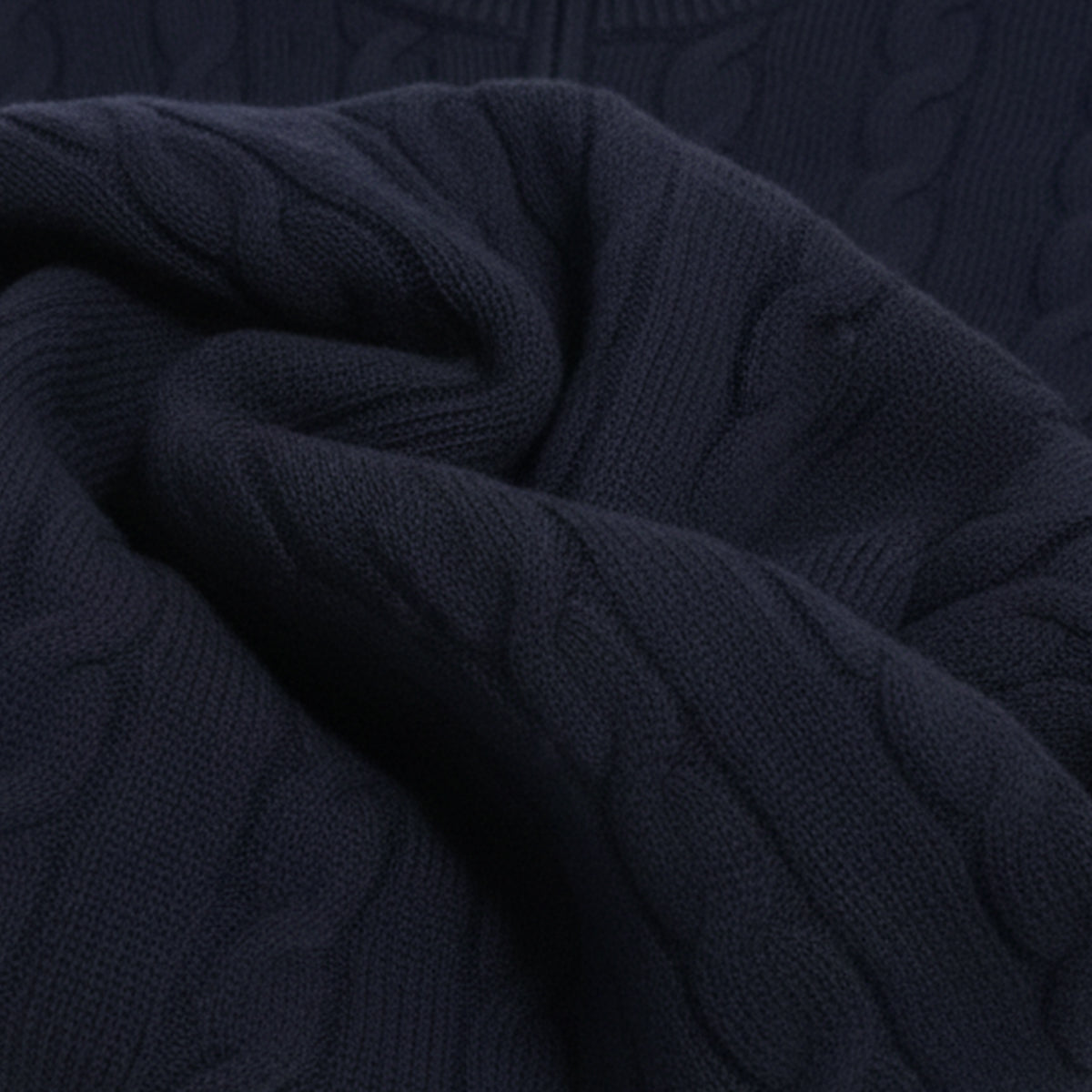 Classic Cable Knit Men's Zip Sweater