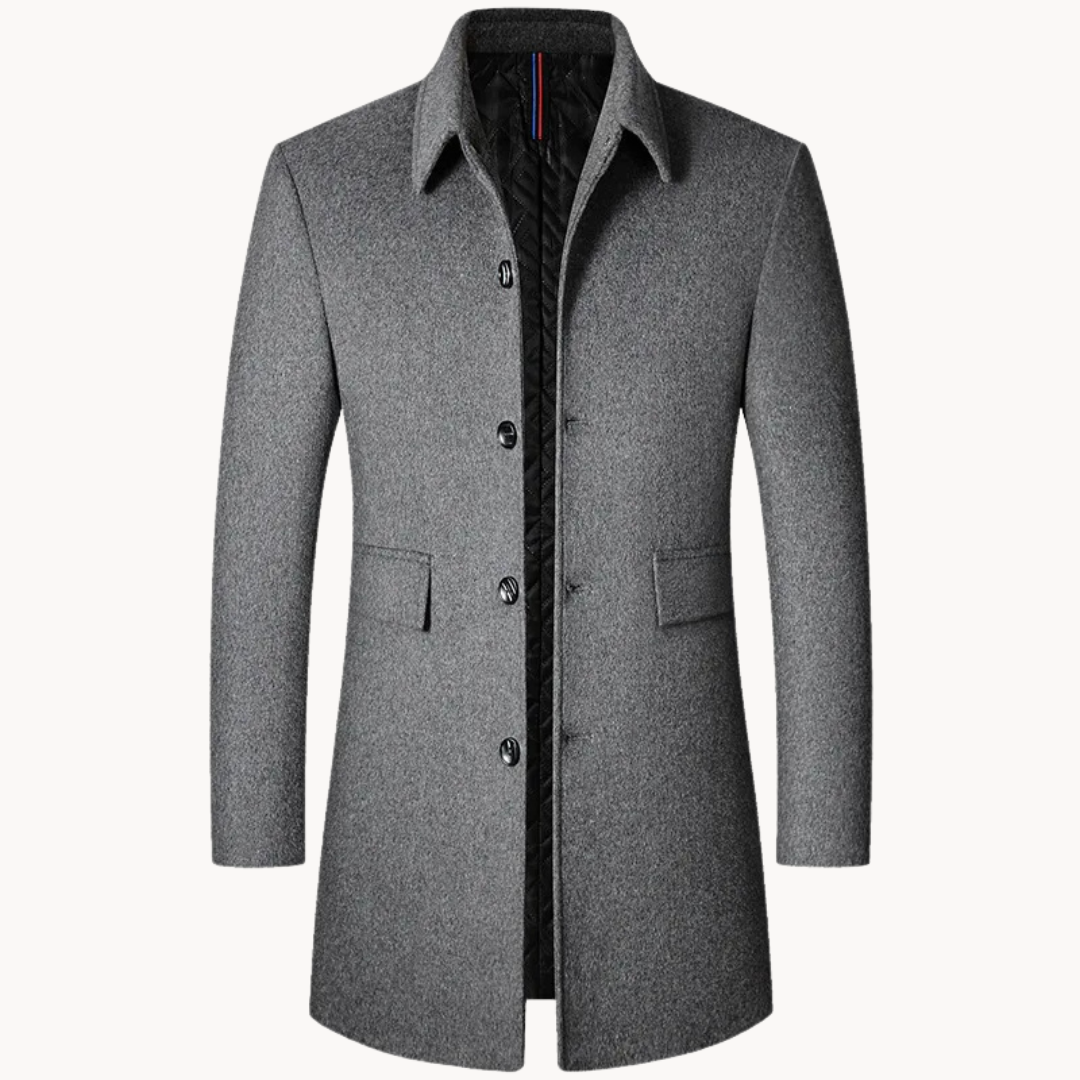 Classic Wool Blend Winter Overcoat - OutfitLondon