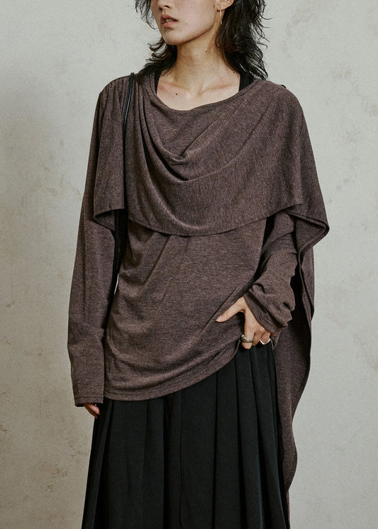 Women's Asymmetrical Cotton Long Sleeve T-Shirt Soft Comfortable Fit - OutfitLondon