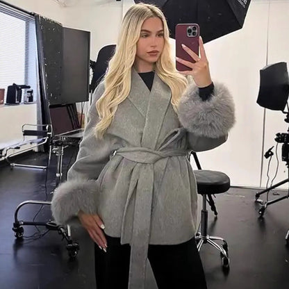 Classic Belted Wool Trench Coat