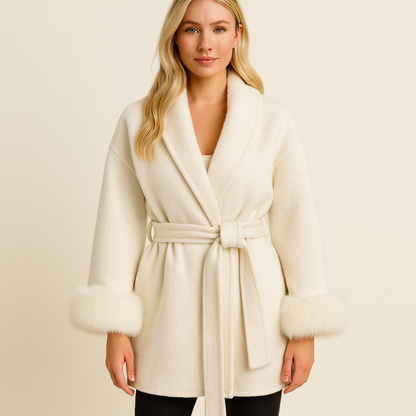 Classic Belted Wool Trench Coat