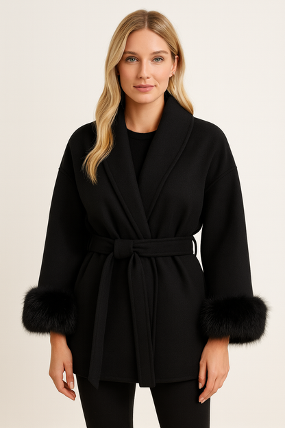 Classic Belted Wool Trench Coat
