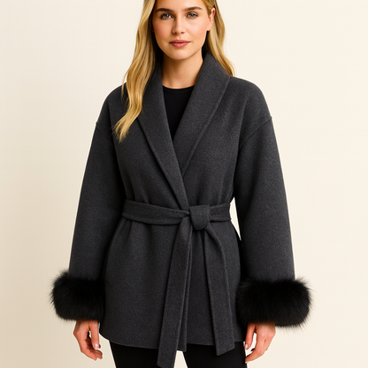 Classic Belted Wool Trench Coat