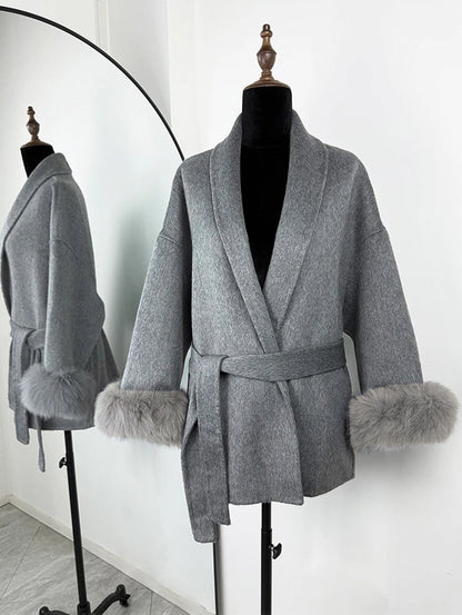 Classic Belted Wool Trench Coat