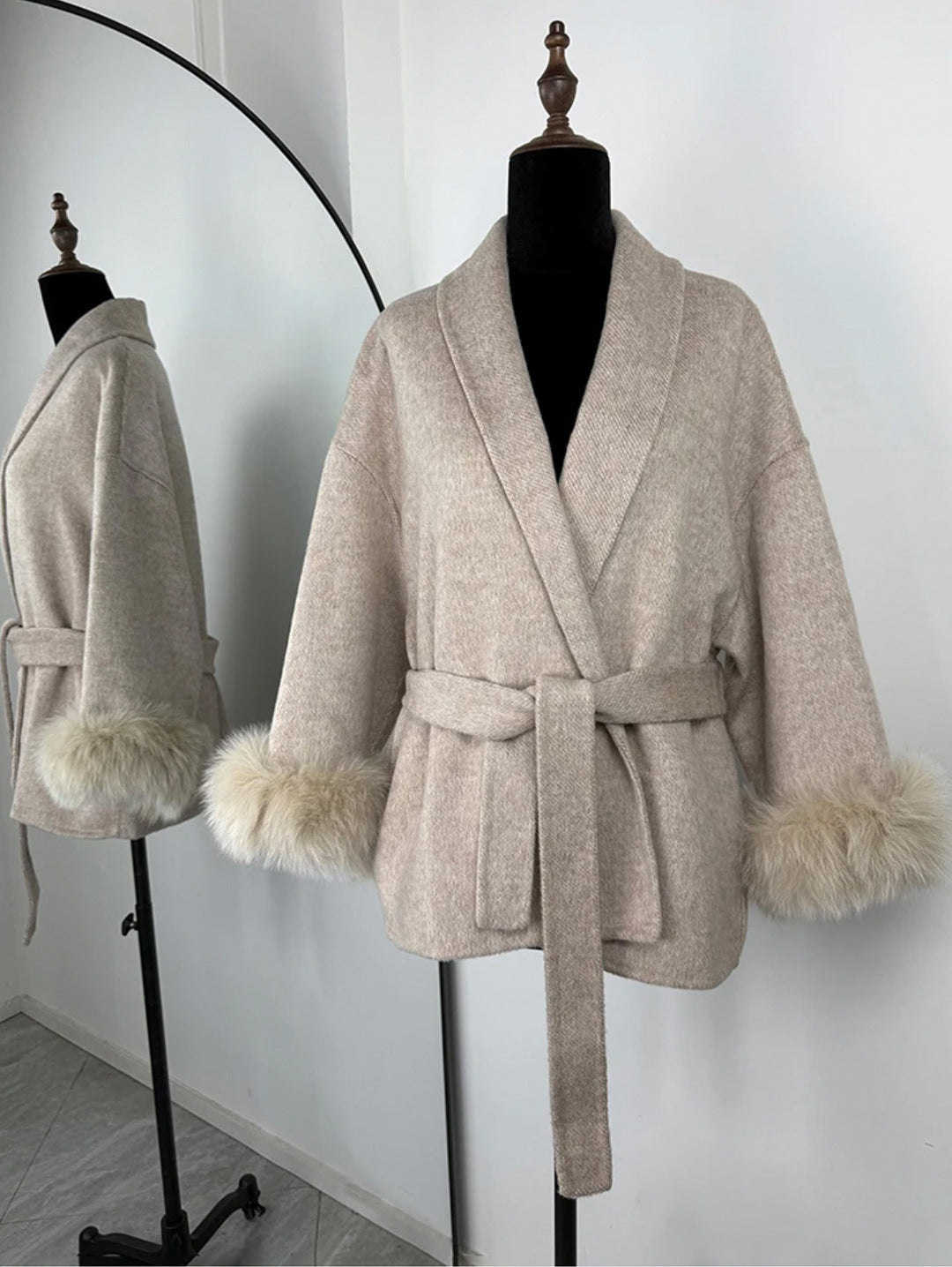 Classic Belted Wool Trench Coat