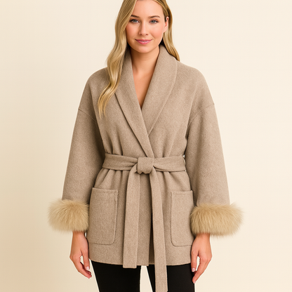 Classic Belted Wool Trench Coat