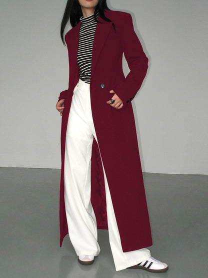 Stylish Collar Pocket Tailored Blazer Coat