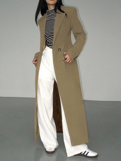 Stylish Collar Pocket Tailored Blazer Coat