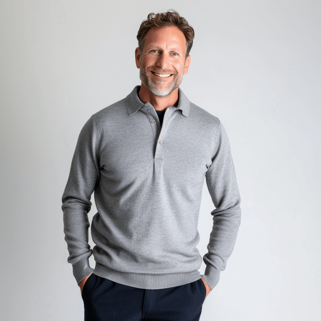 Warm Crew Neck Men's Polo Sweater - OutfitLondon