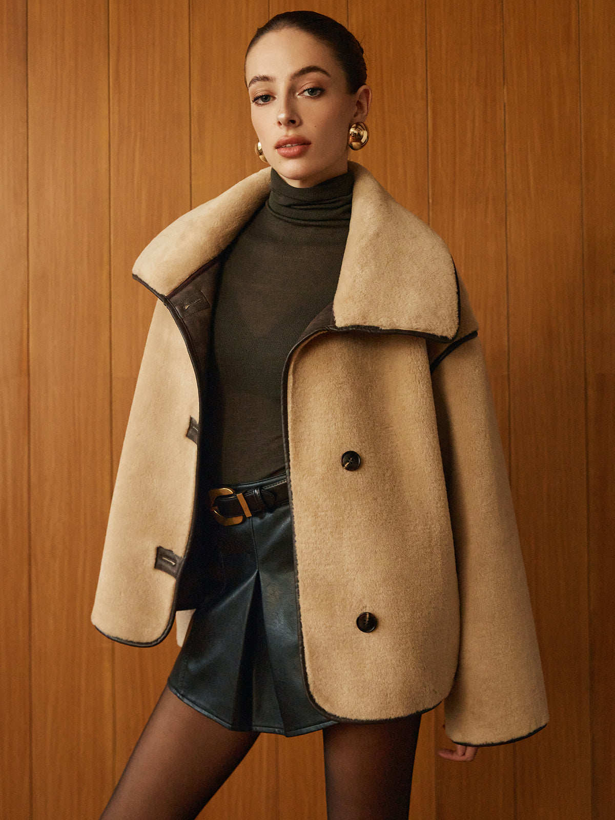 Soft Contrast Minky Winter Coat