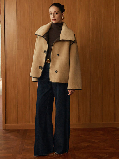 Soft Contrast Minky Winter Coat