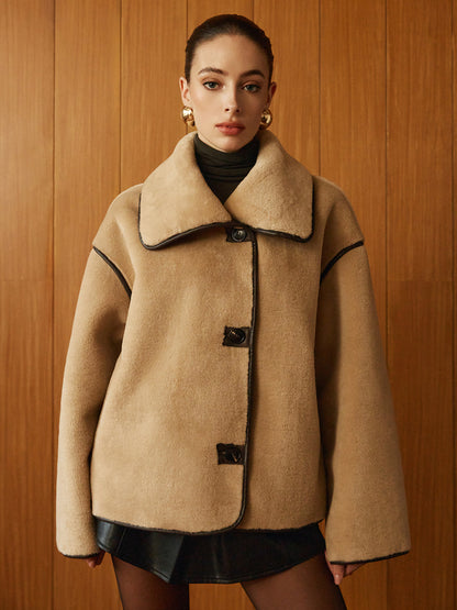 Soft Contrast Minky Winter Coat