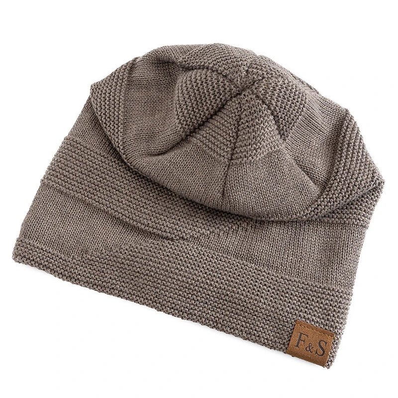 Faux Fur Lined Slouch Beanie