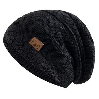 Faux Fur Lined Slouch Beanie