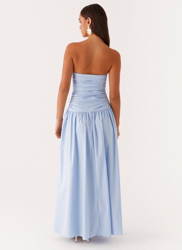 Women's Blue Sleeveless Maxi Dress