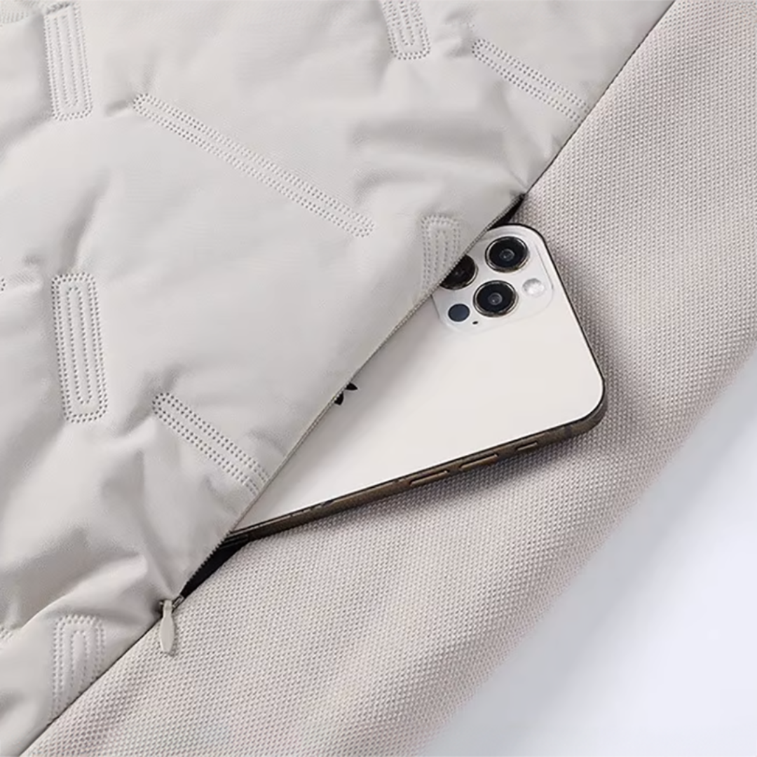 Warm Waterproof Men's Hooded Coat with Cotton Sleeves