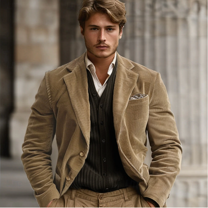 Textured Fit Blazer - Soft Corduroy Jacket